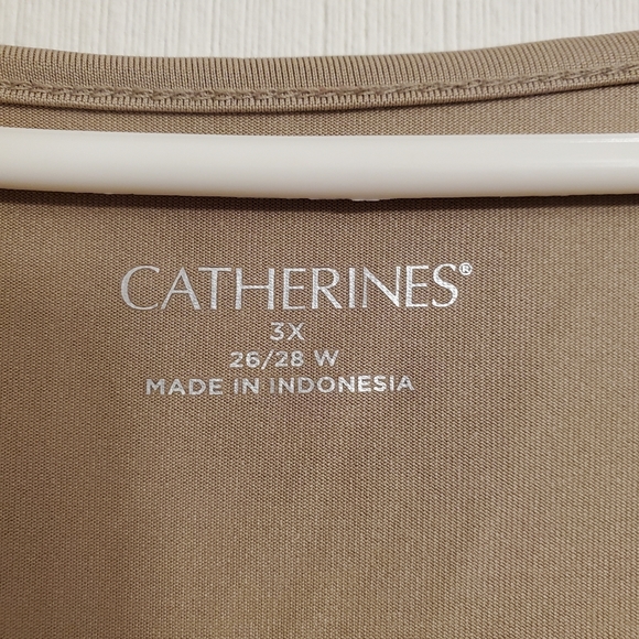 Catherines Dart Basic Solid Stretch Tank Top Shirt Womens 3X Tan Gold Champagne - Picture 7 of 7